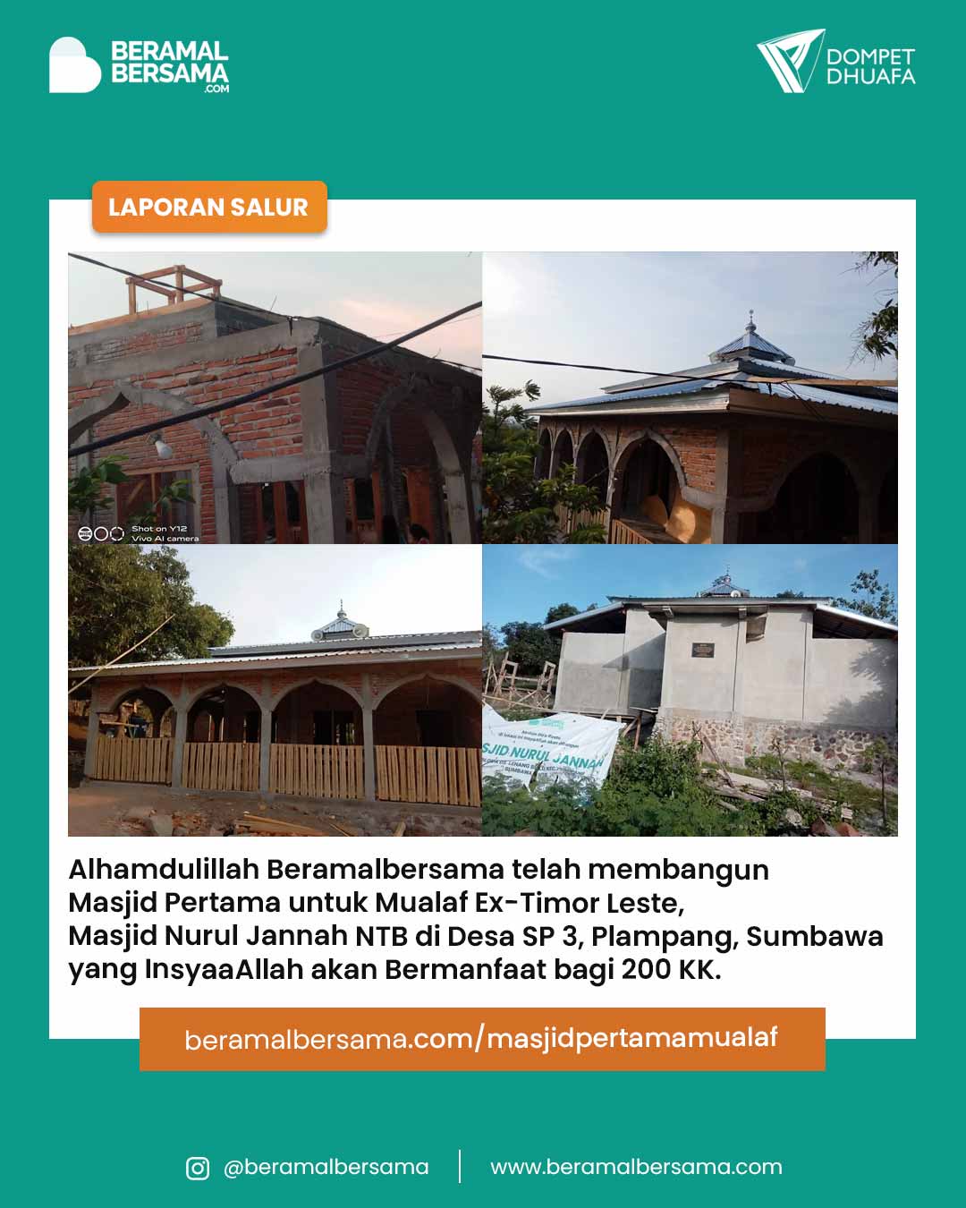 Pembangunan Terakhir Masjid Nurul Jannah (Masjid Pertama Mualaf NTB)