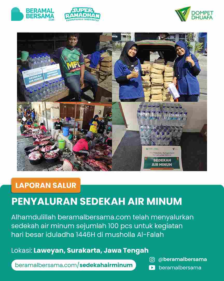 Penyaluran 100 Air Minum Support Idul Adha