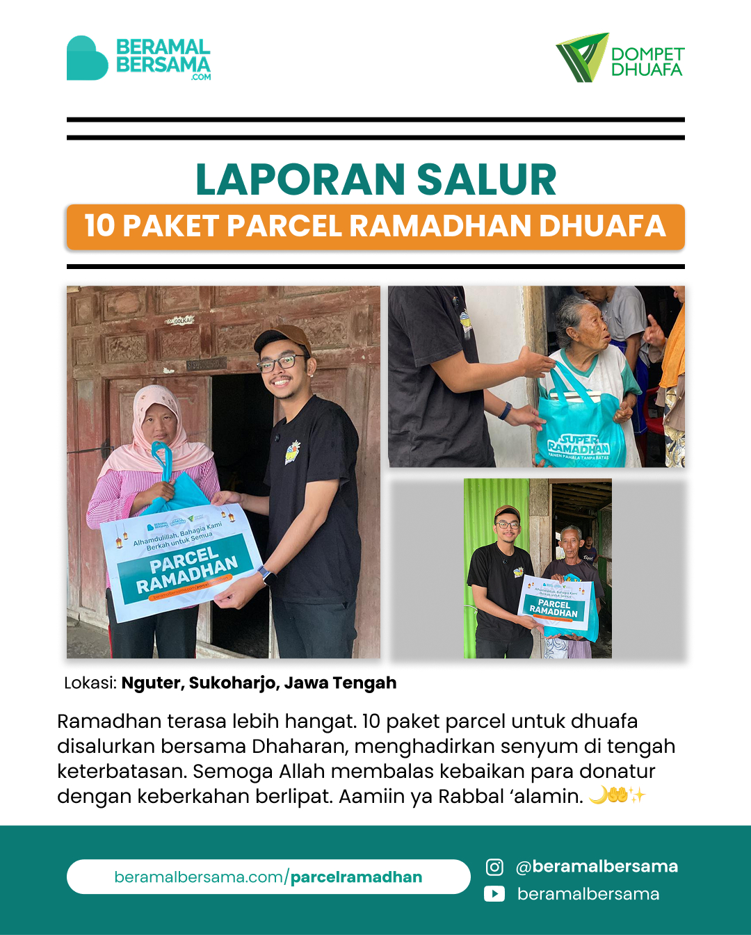 Penyaluran 10 Paket Parcel Ramadan Dhuafa