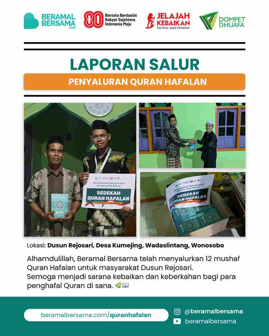 Penyaluran 12 Quran Hafalan Untuk Anak TPA di Pelosok Wonosobo