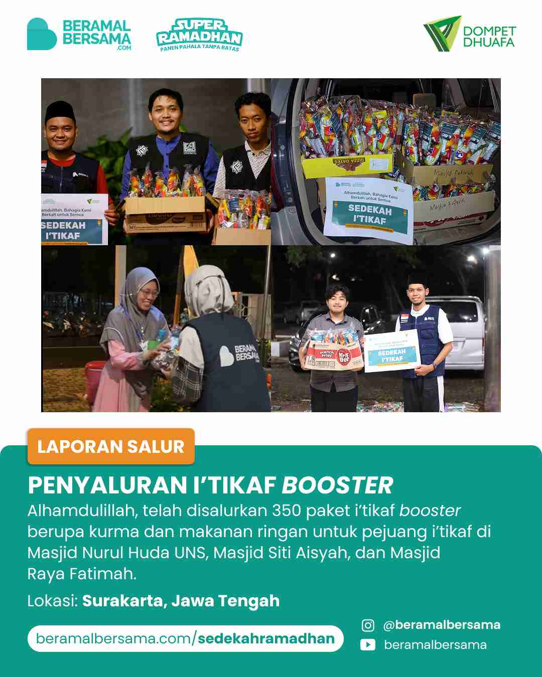 Penyaluran 350 Paket I'tikaf Super Ramadhan 1446 H