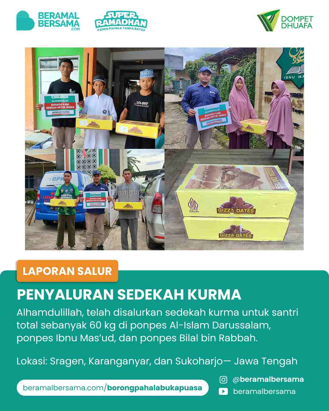 Penyaluran 60 Kg Kurma 3 Ponpes Solo Raya