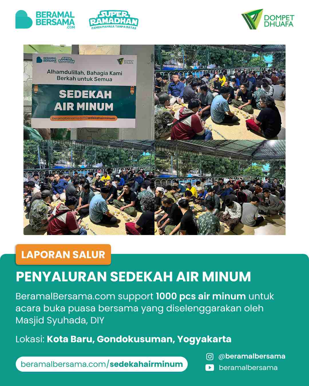 Penyaluran Air Minum Ramadhan Masjid Syuhada