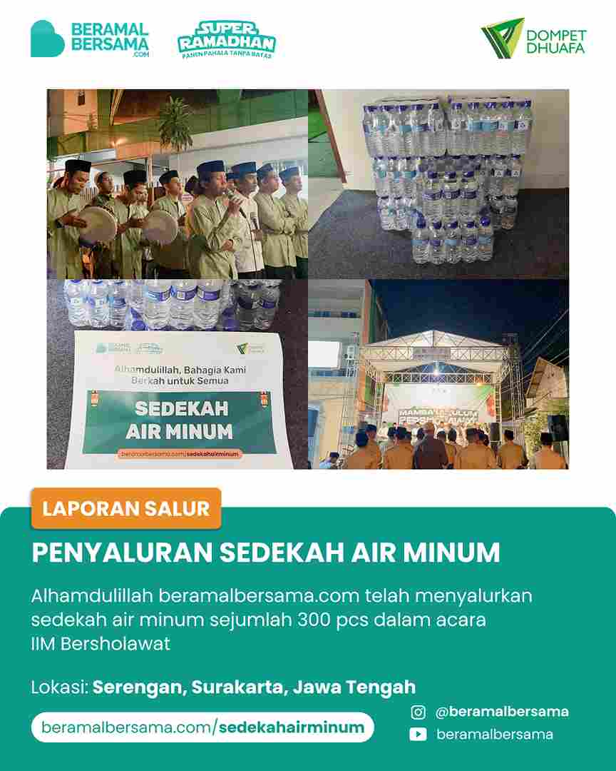 Penyaluran Air Minum Support Dakwah Mambaul Ulum Bersholawat