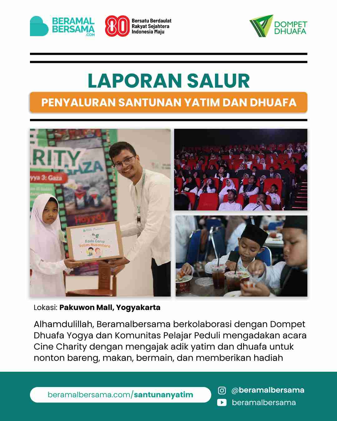 Penyaluran Bahagiakan Yatim dan Dhuafa di Bulan Muharram, Cinecharity: Hayya 3