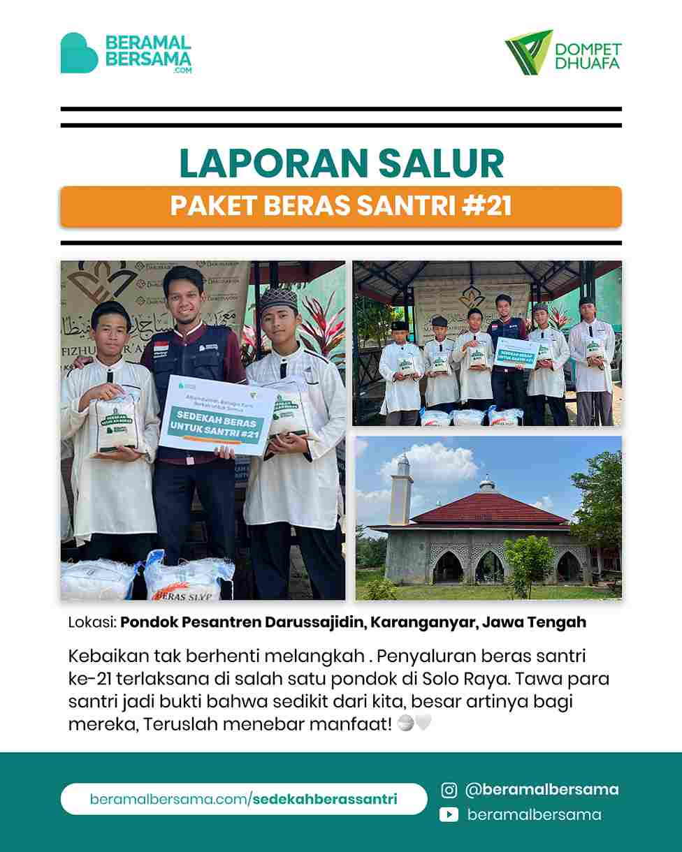 Penyaluran Beras Santri #21 Pondok Pesantren Darussajidin
