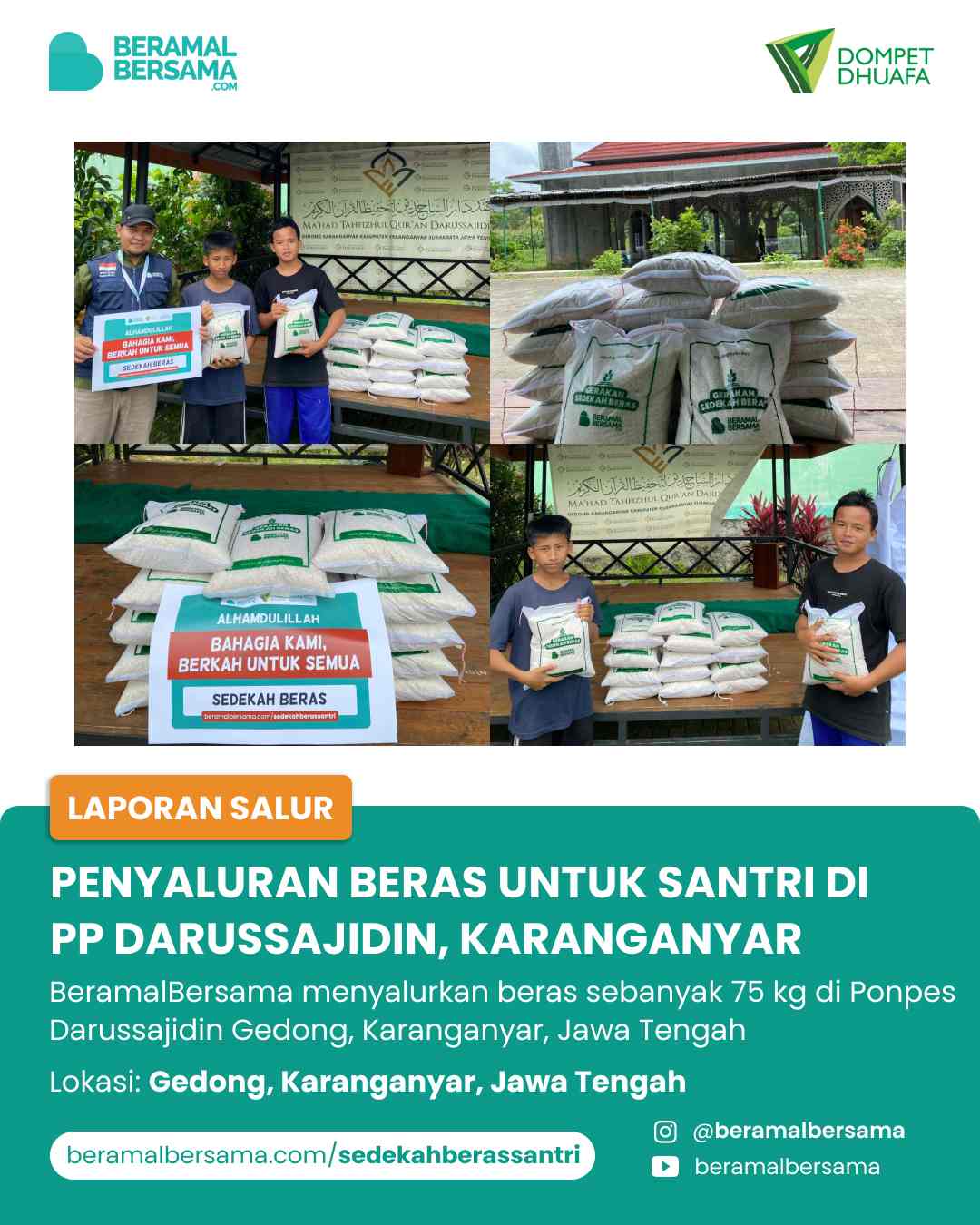 Penyaluran Beras Santri PP Darussajidin