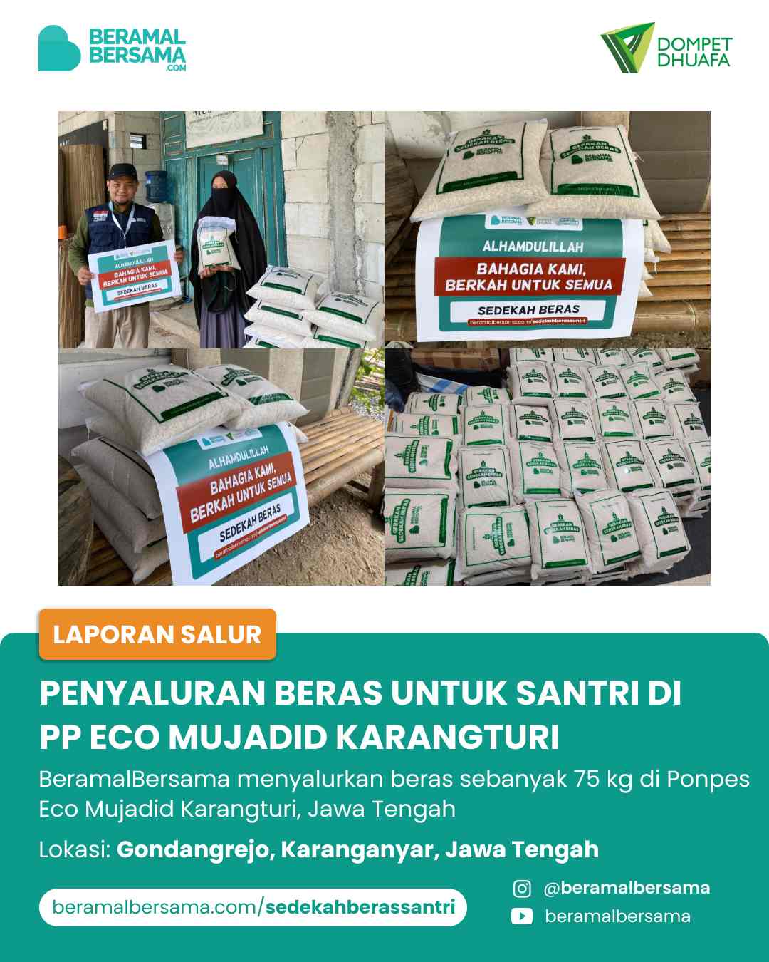 Penyaluran Beras Santri PP Eco Mujadid