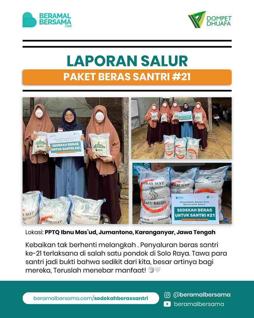 Penyaluran Beras Santri #21. Pondok Pesantren Ibnu Masud