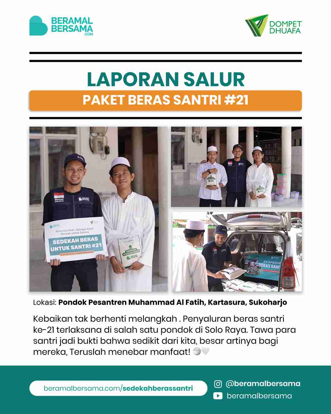 Penyaluran Beras Santri #21 Pondok Pesantren Muhammad Al Fatih