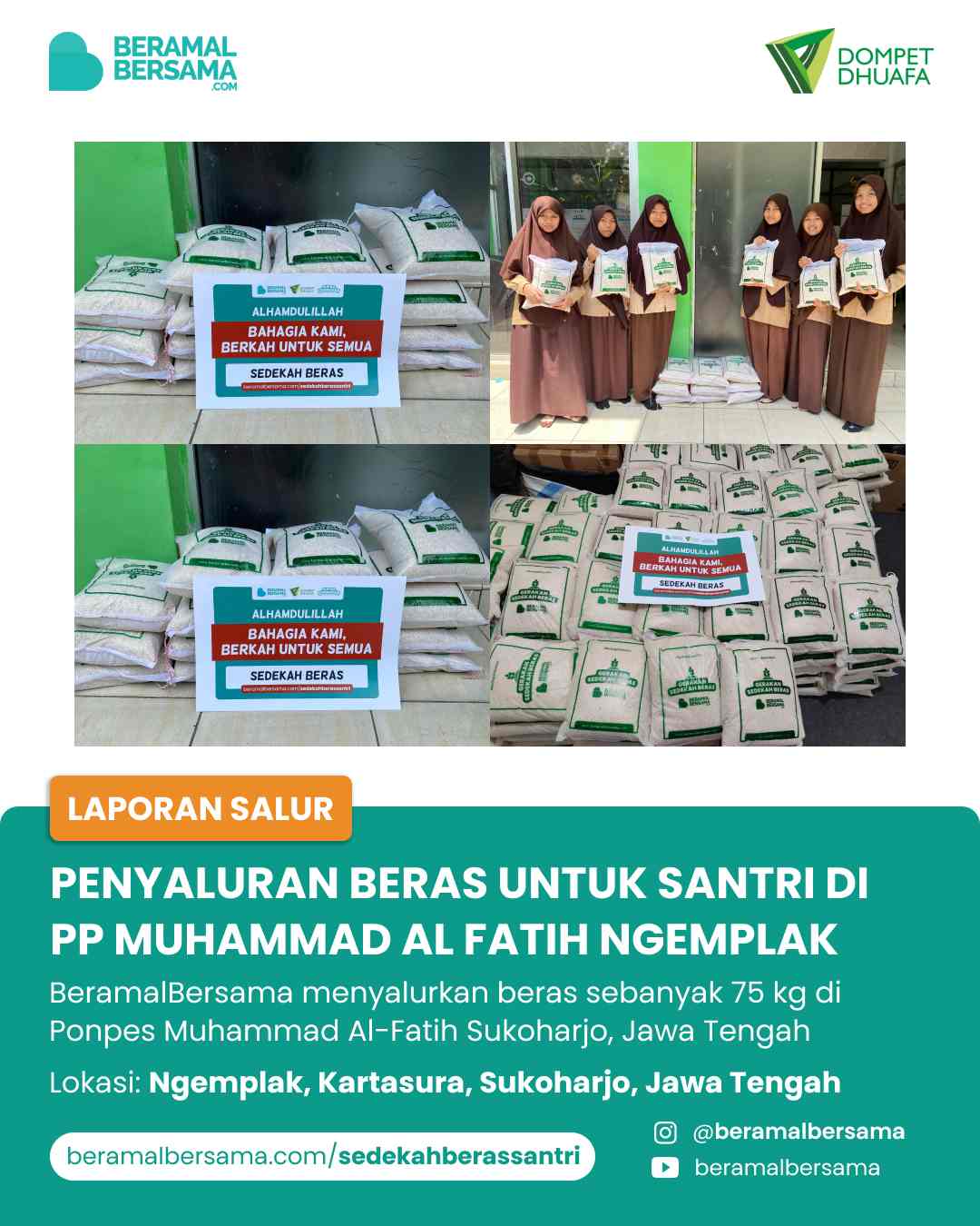 Penyaluran Beras Santri PP Muhammad al-Fatih