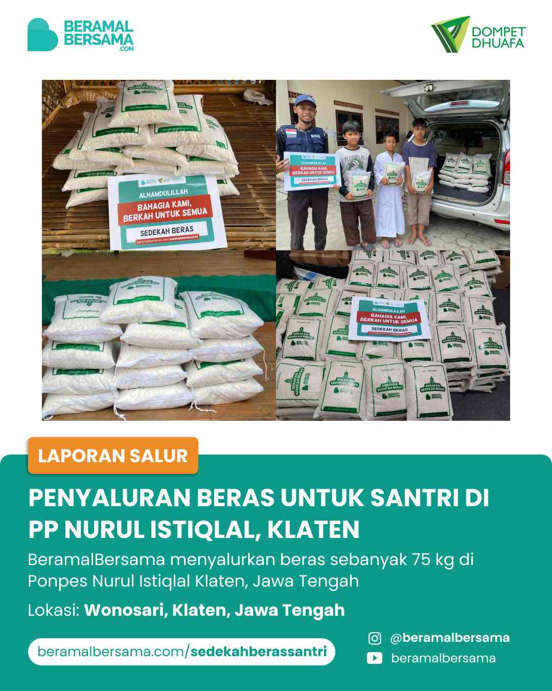 Penyaluran Beras Santri PP Nurul Istiqlal