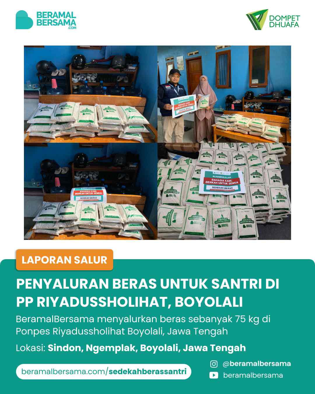 Penyaluran Beras Santri PP Riyadussholihat