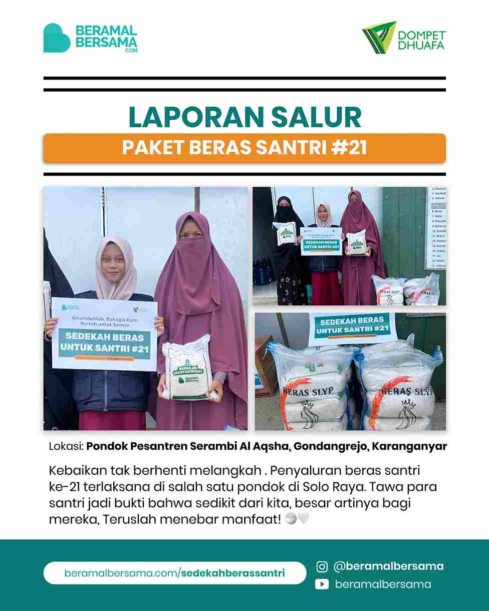 Penyaluran Beras Santri #21 Pondok Pesantren Serambi Al Aqsha