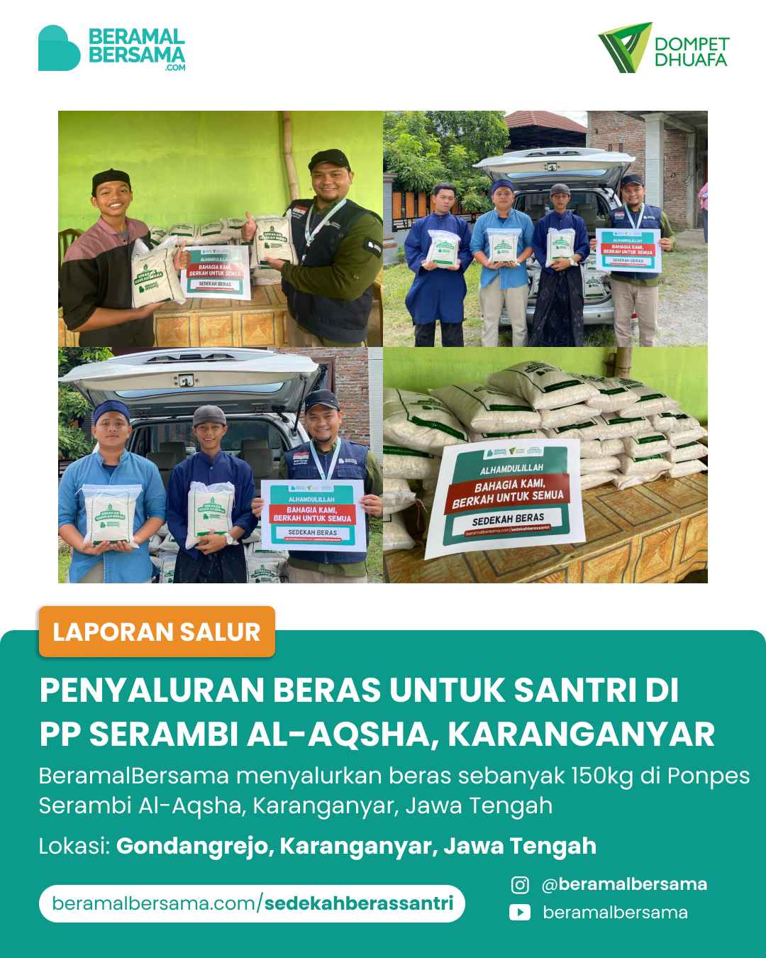 Penyaluran Beras Santri PP Serambi Al-Aqsha