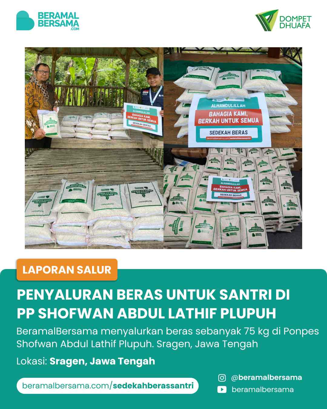 Penyaluran Beras Santri PP Shofwan Abdul Latif