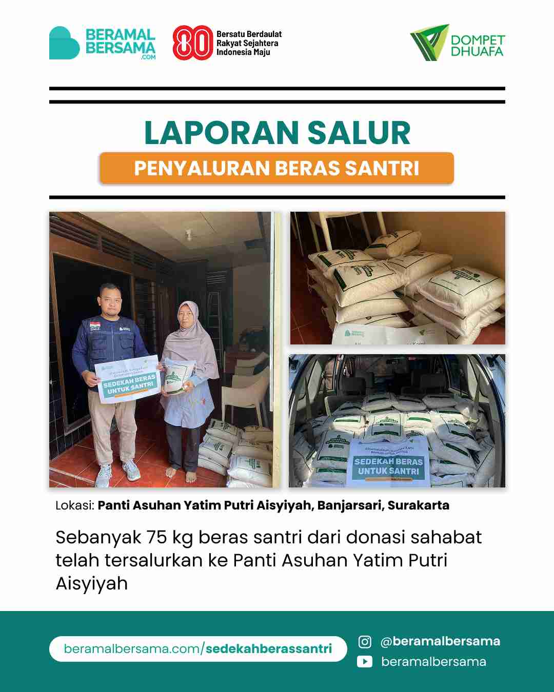 Penyaluran Beras Santri Panti Aisyiyah