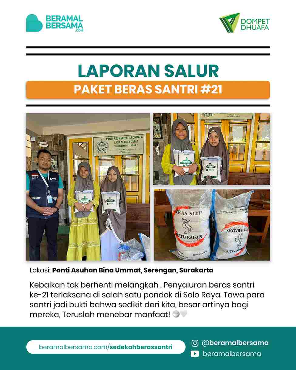 Penyaluran Beras Santri #21 Panti Asuhan Bina Ummat