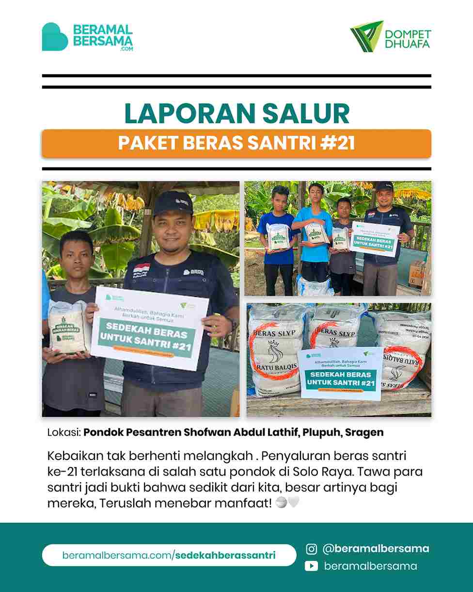 Penyaluran Beras Santri #21 Pondok Pesantren Shofwan Abdul Lathif