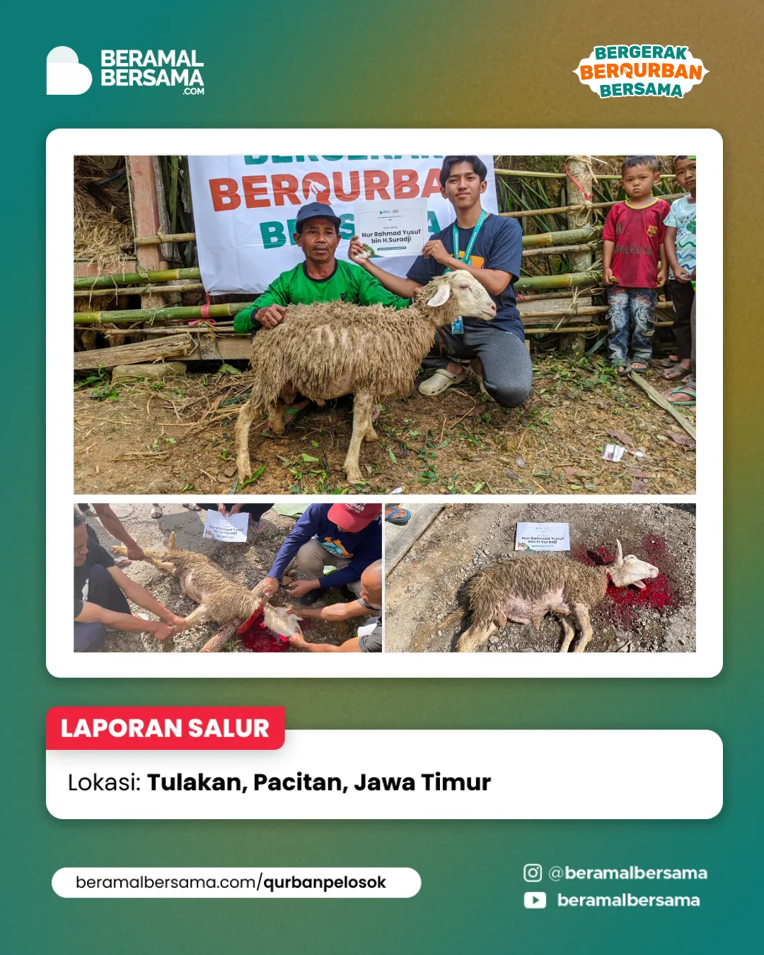 Penyaluran Berbagi Kebahagiaan Qurban Pacitan Jawa Timur 13