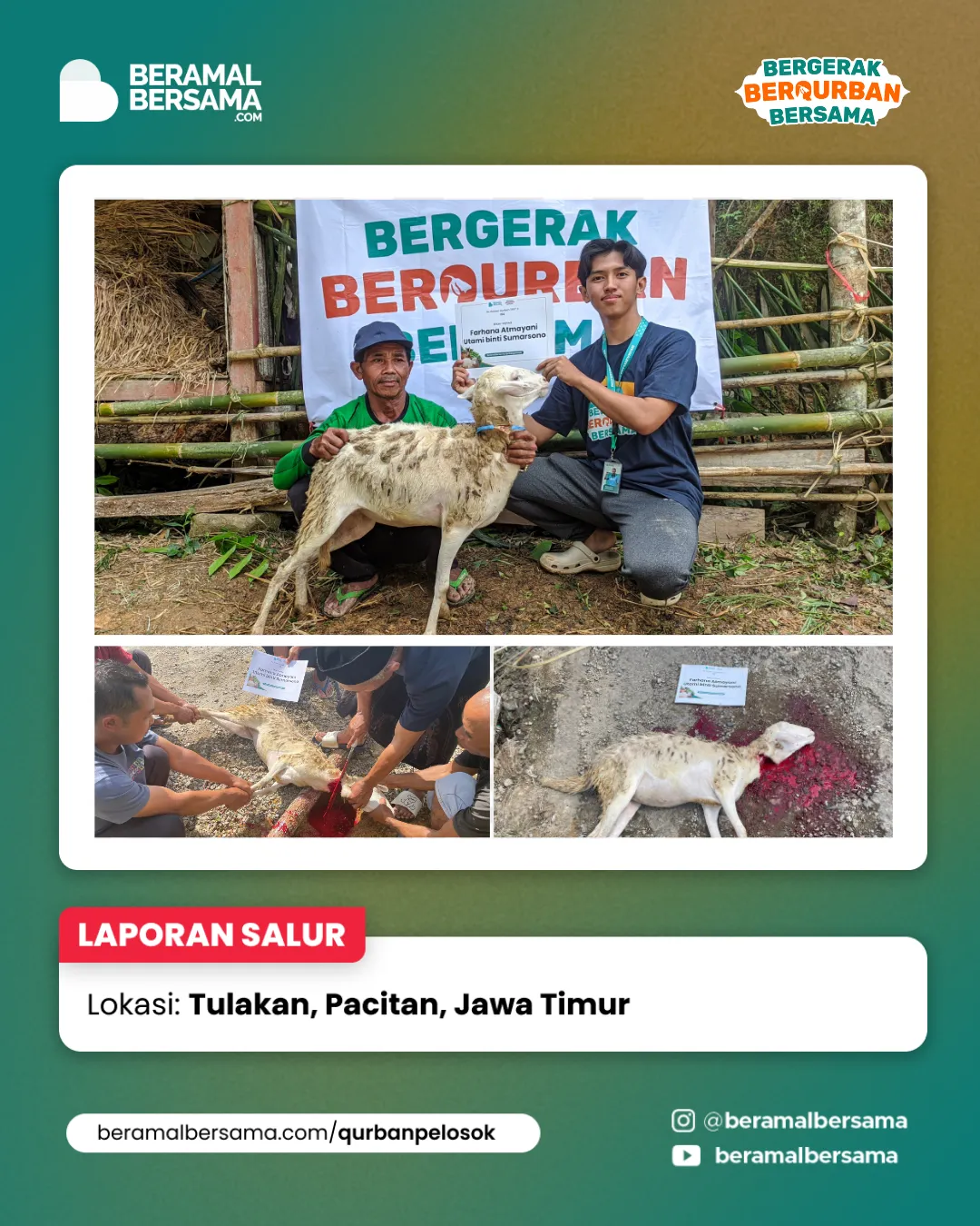 Penyaluran Berbagi Kebahagiaan Qurban Pacitan Jawa Timur 2
