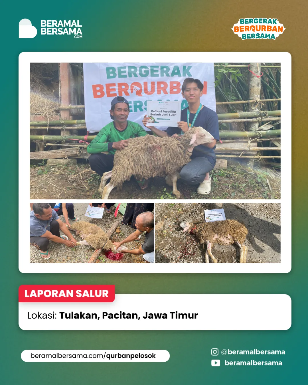 Penyaluran Berbagi Kebahagiaan Qurban Pacitan Jawa Timur 8