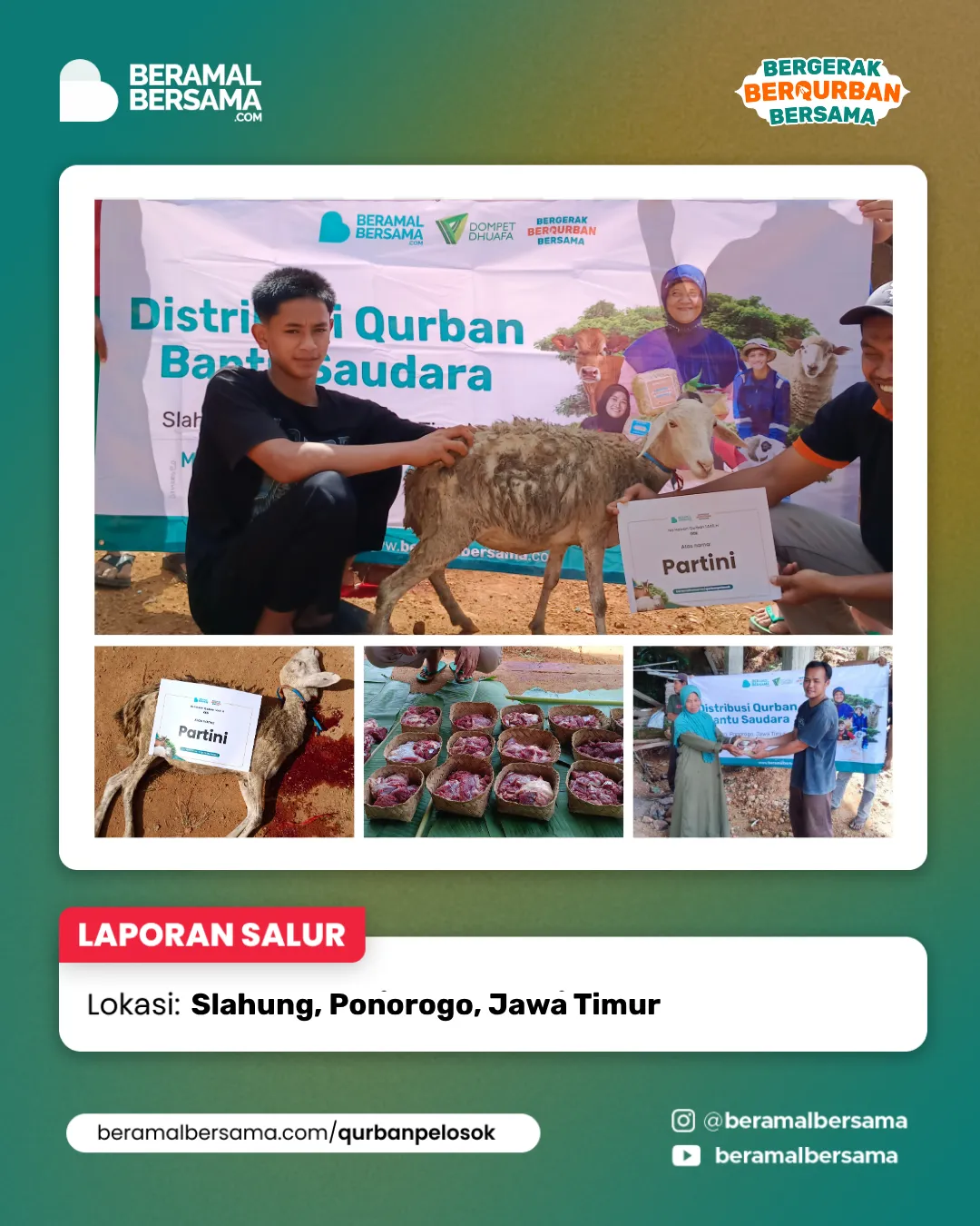 Penyaluran Berbagi Kebahagiaan Qurban Ponorogo Jawa Timur 1