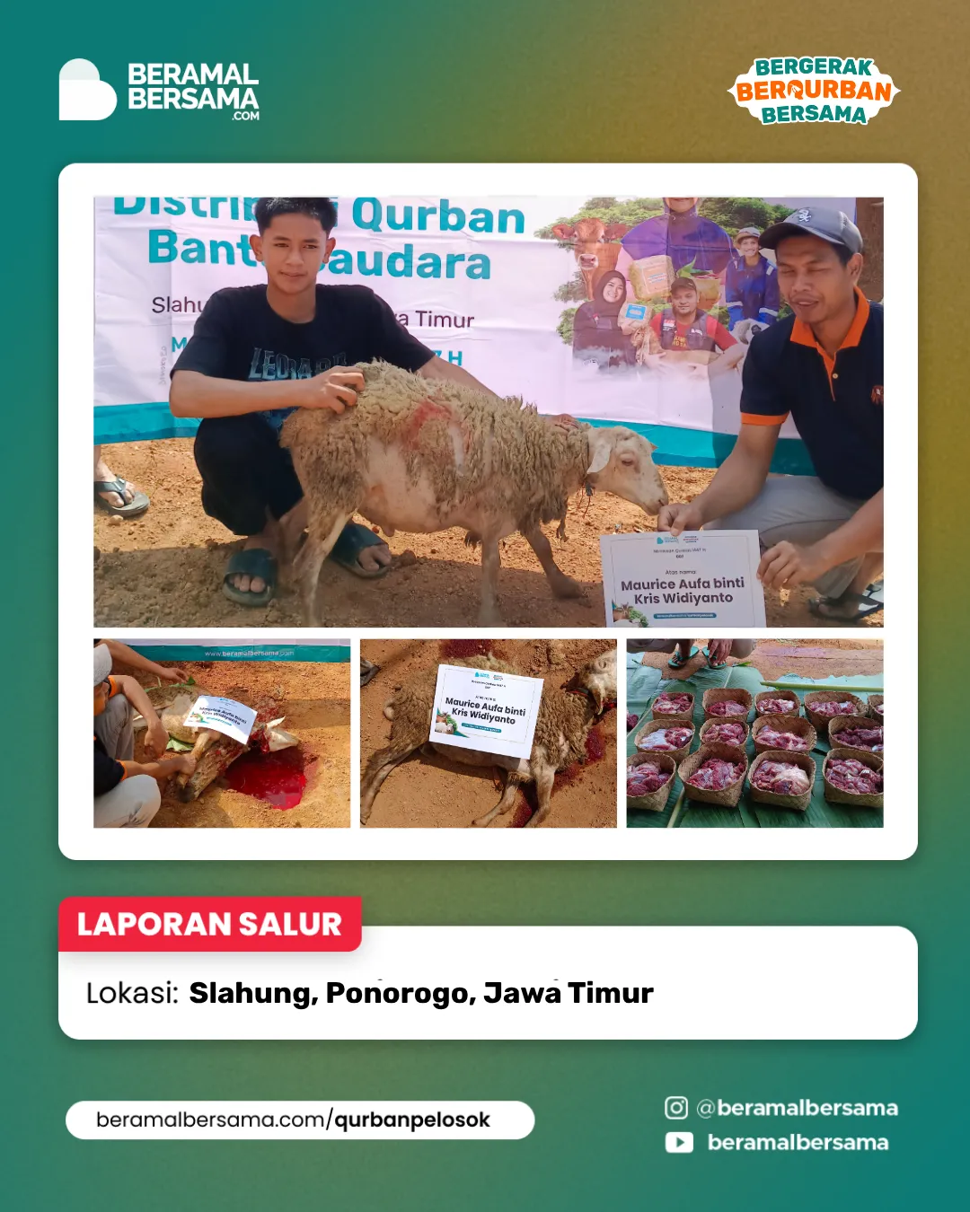 Penyaluran Berbagi Kebahagiaan Qurban Ponorogo Jawa Timur 2