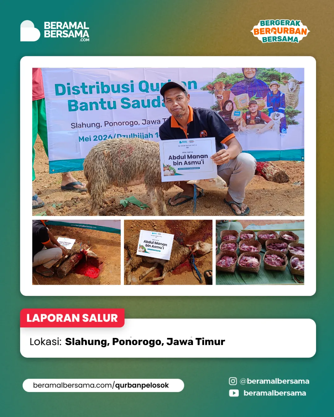 Penyaluran Berbagi Kebahagiaan Qurban Ponorogo Jawa Timur 5