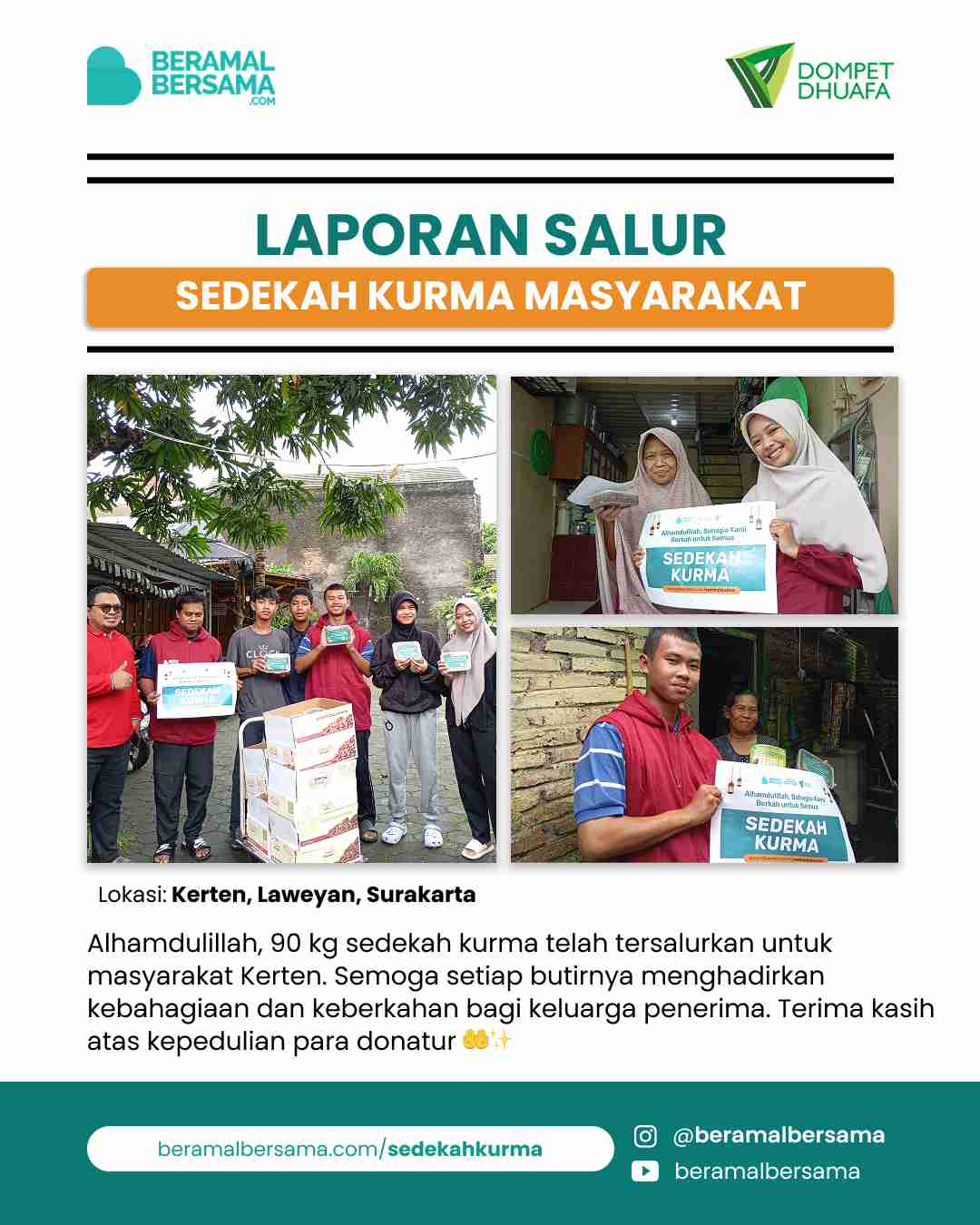 Penyaluran Berbagi Kurma Ramadan 60kg untuk Masyarakat
