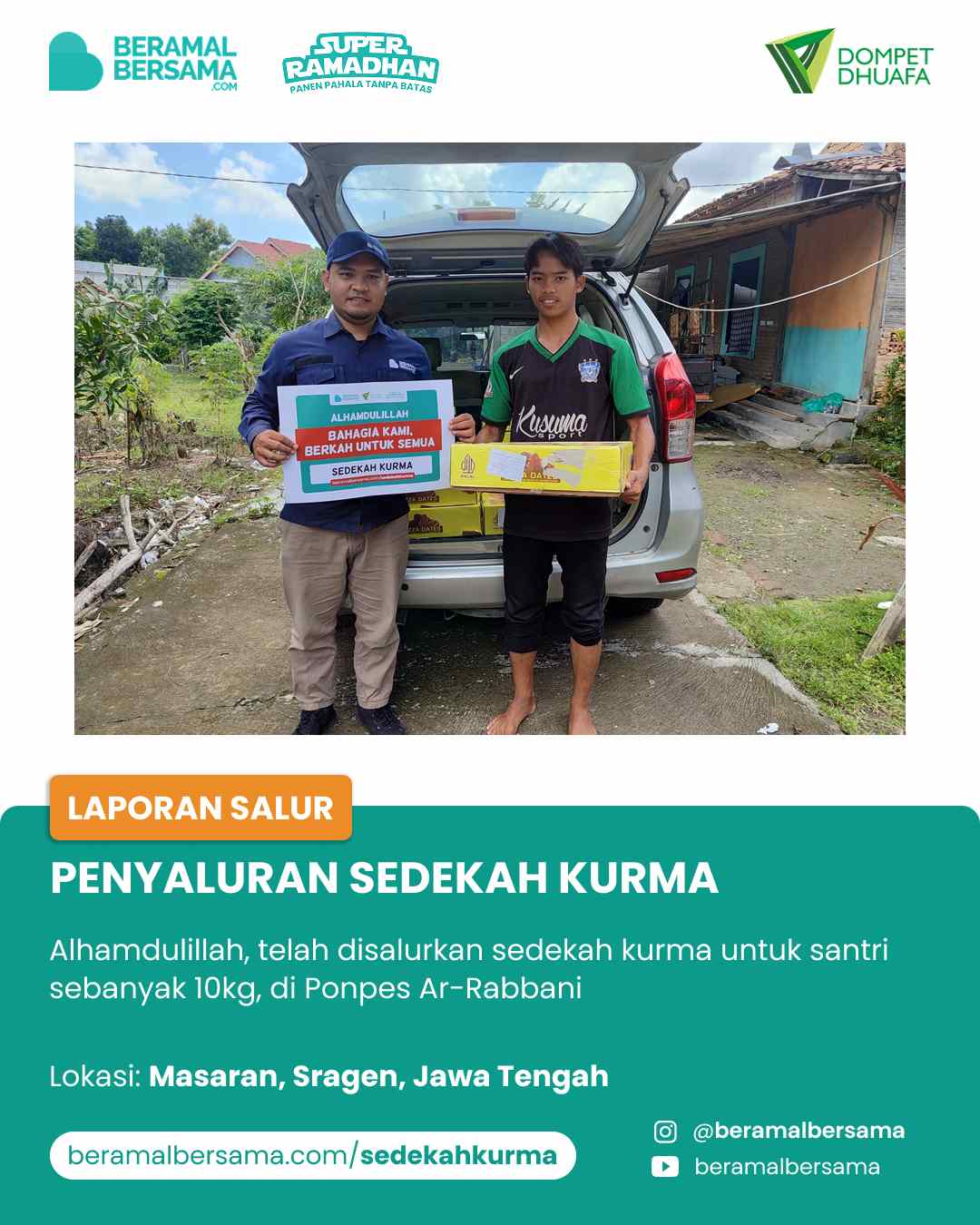 Penyaluran Berbagi Kurma Untuk PP Ar-Rabbani