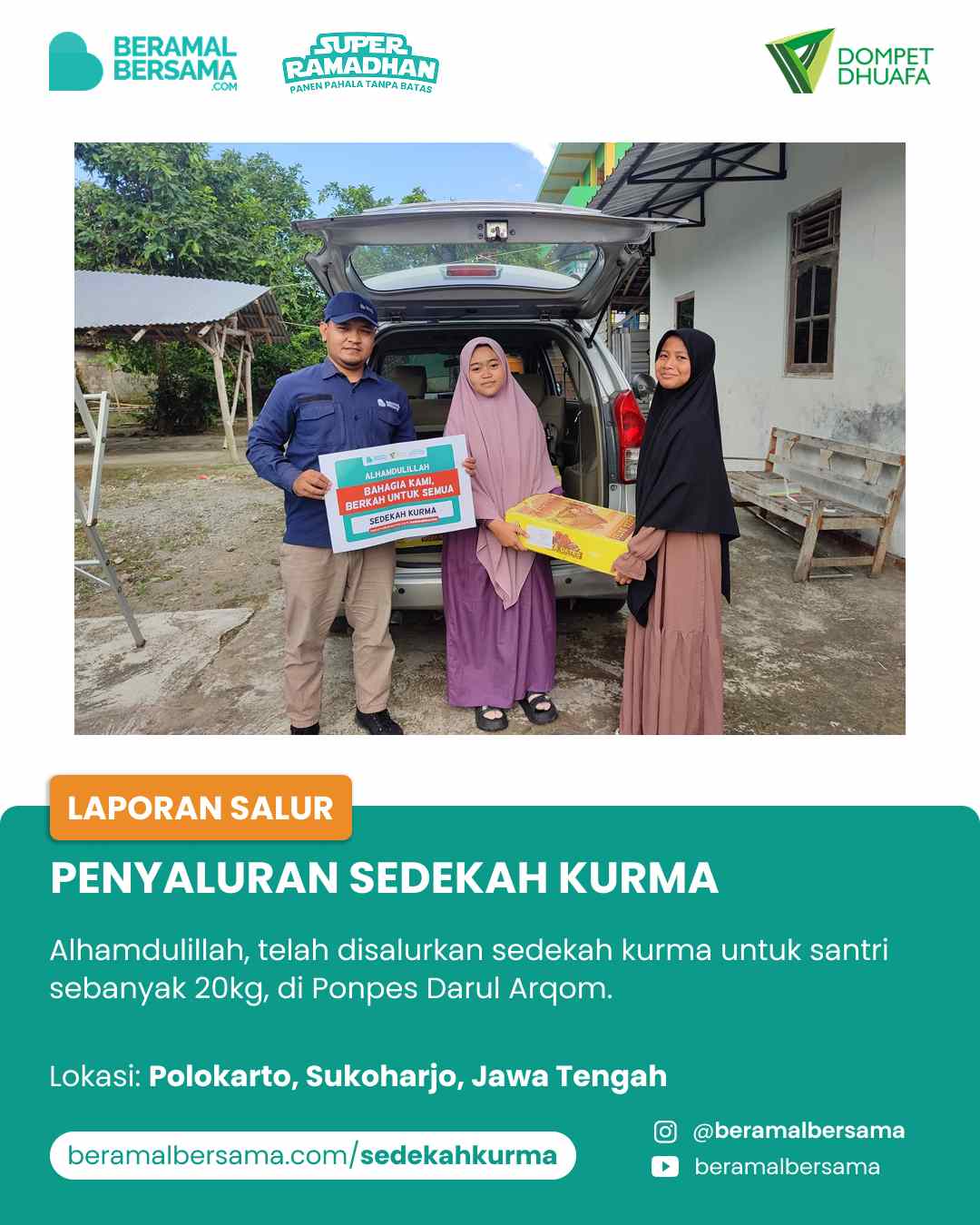 Penyaluran Berbagi Kurma Untuk PP Darul Arqom
