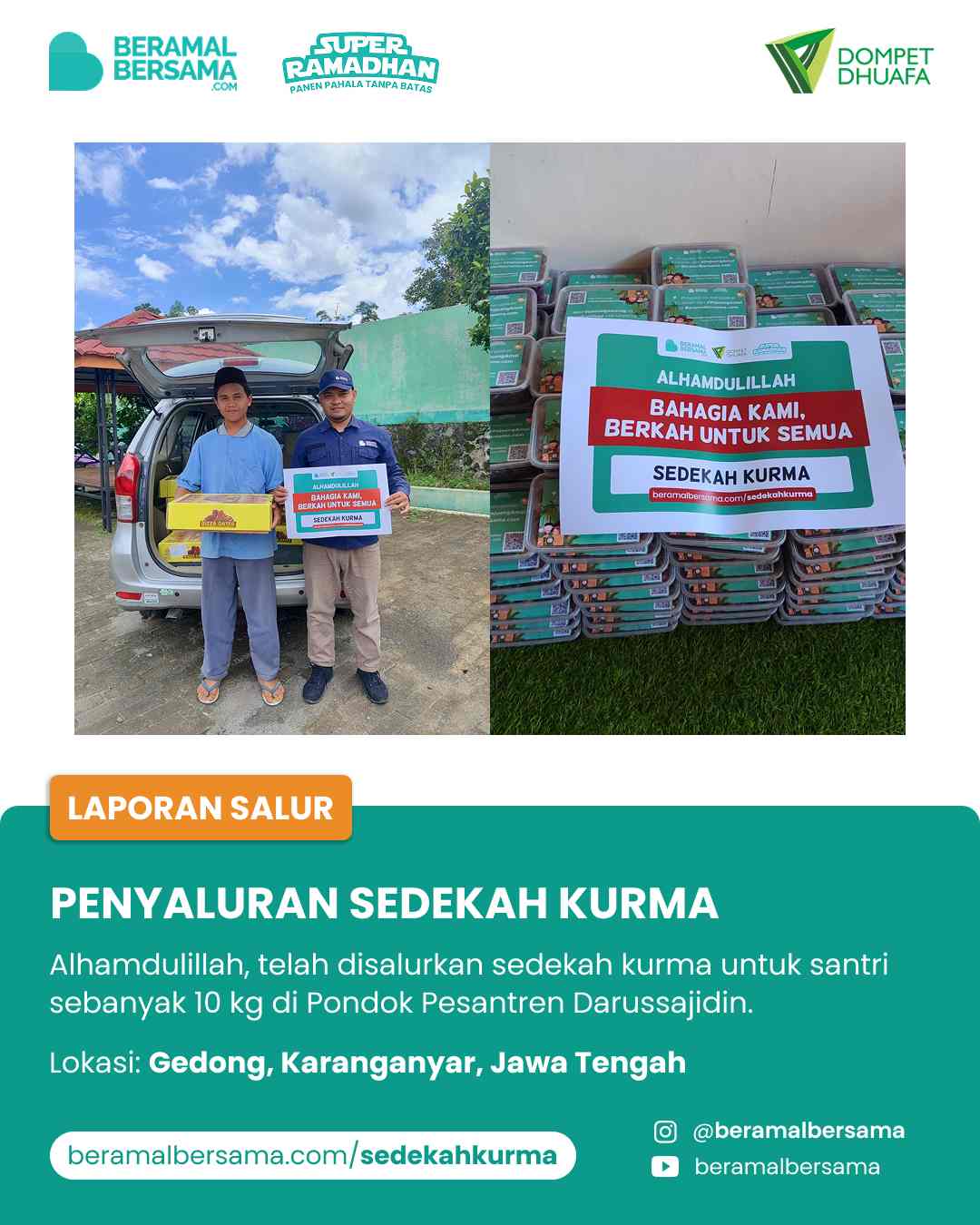 Penyaluran Berbagi Kurma Untuk PP Darussajidin