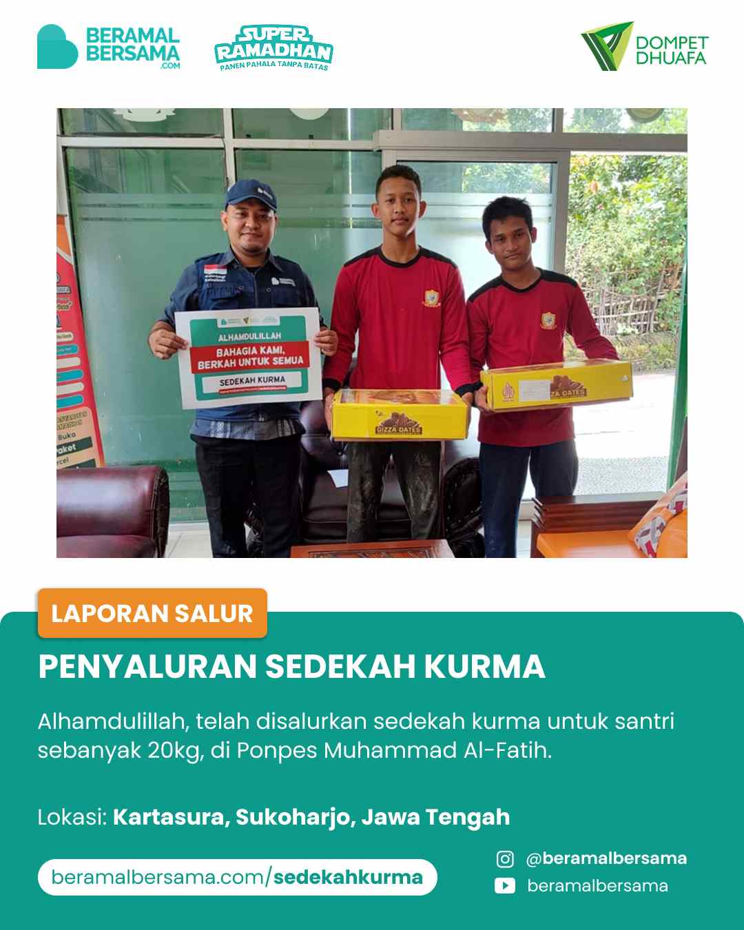 Penyaluran Berbagi Kurma Untuk PP Muhammad Al-Fatih