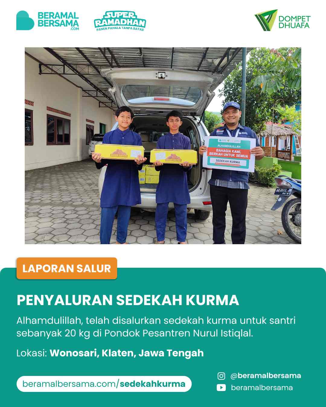 Penyaluran Berbagi Kurma Untuk PP Nurul Istiqlal
