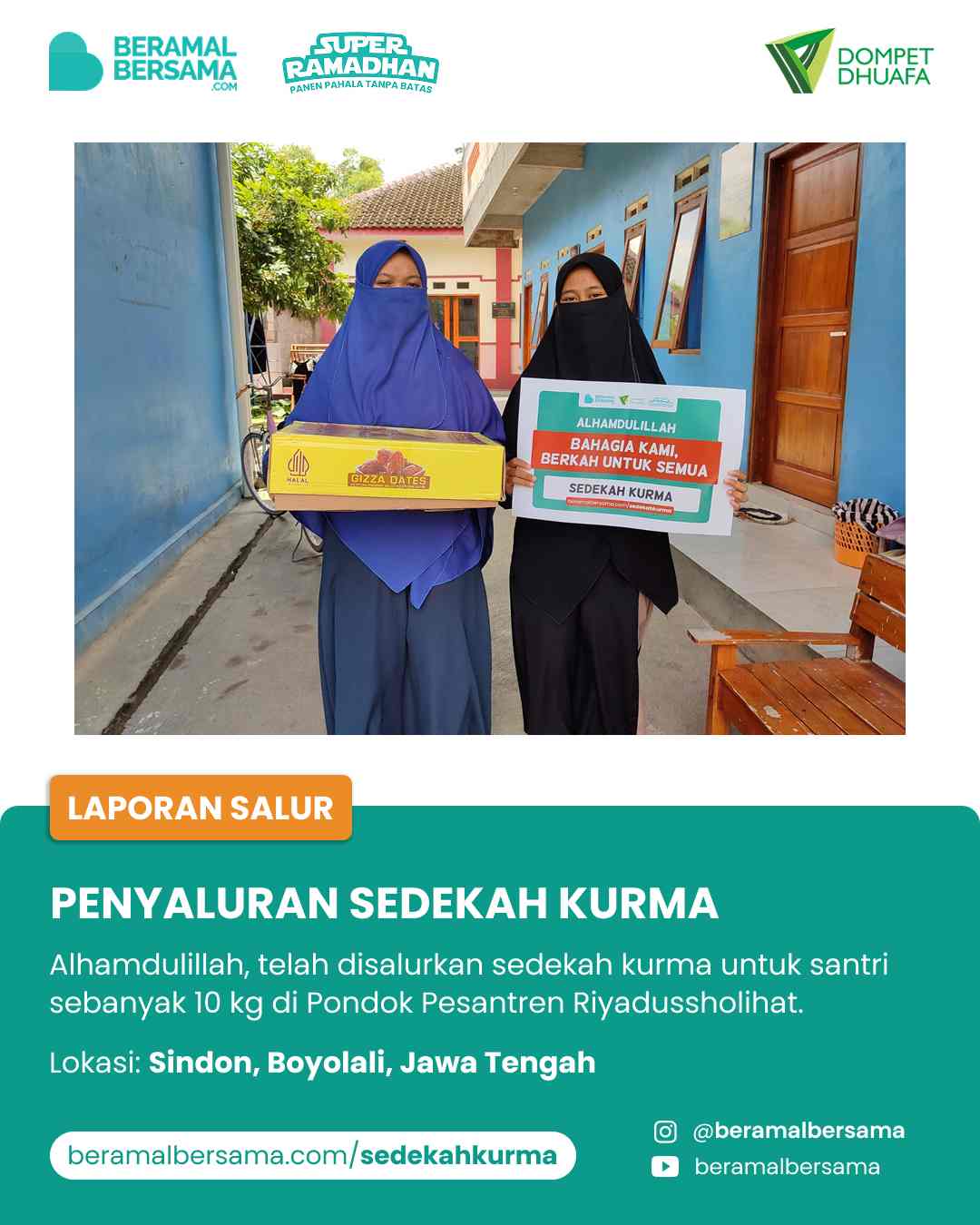 Penyaluran Berbagi Kurma Untuk PP Riyadussholihat