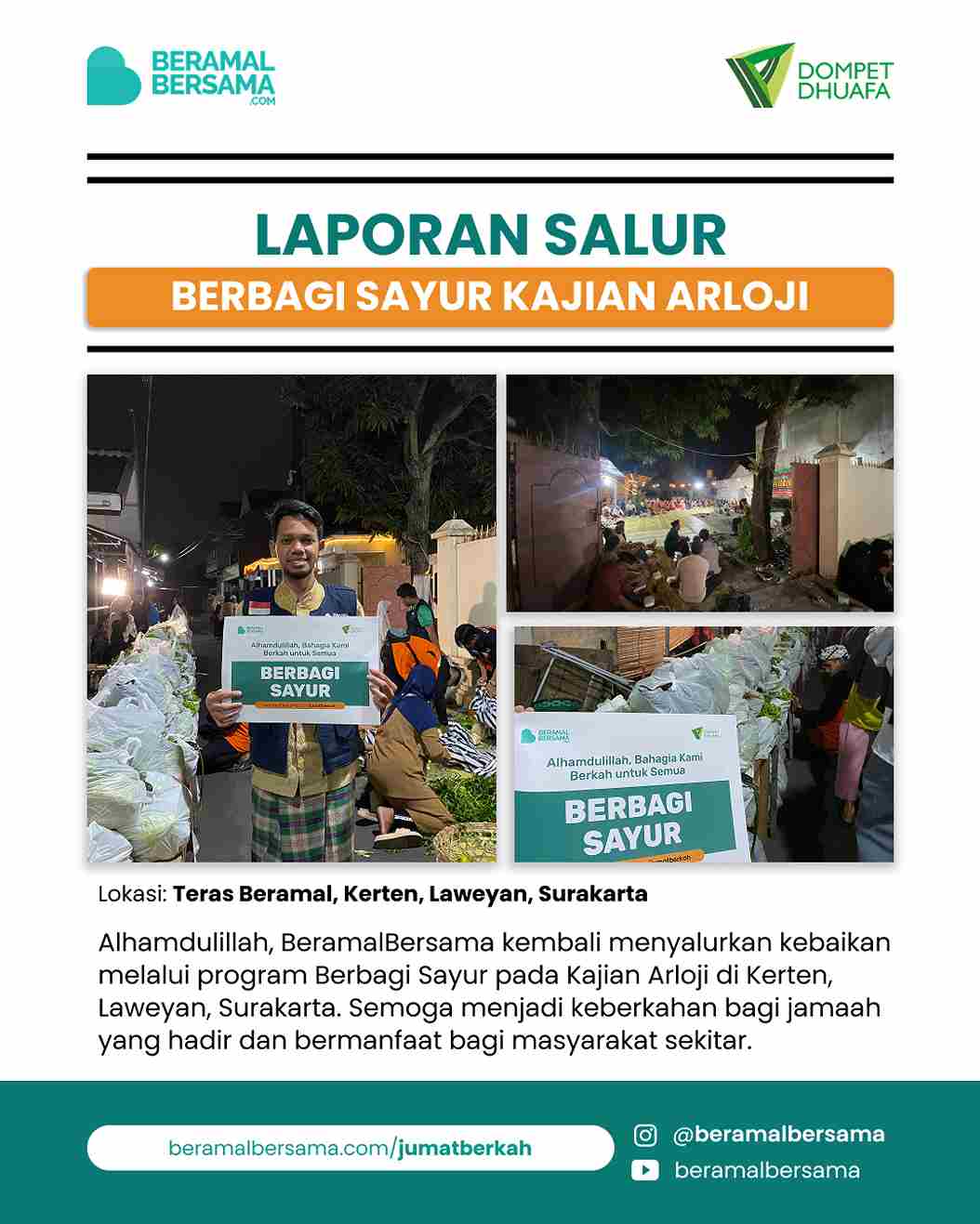 Penyaluran Berbagi Sayur Kajian Arloji Laweyan