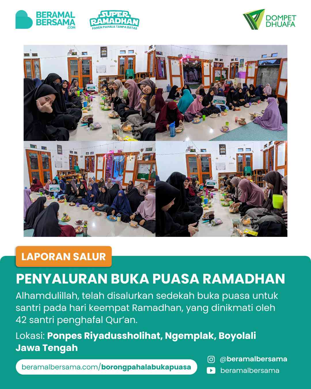 Penyaluran Buka Puasa PP Riyadussholihat