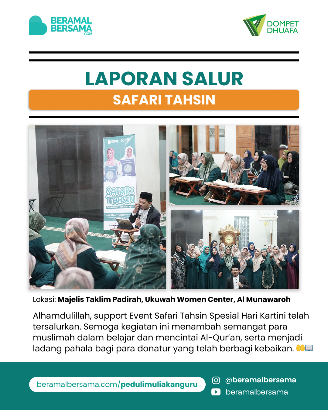 Penyaluran Event Safari Tahsin Spesial Hari Kartini