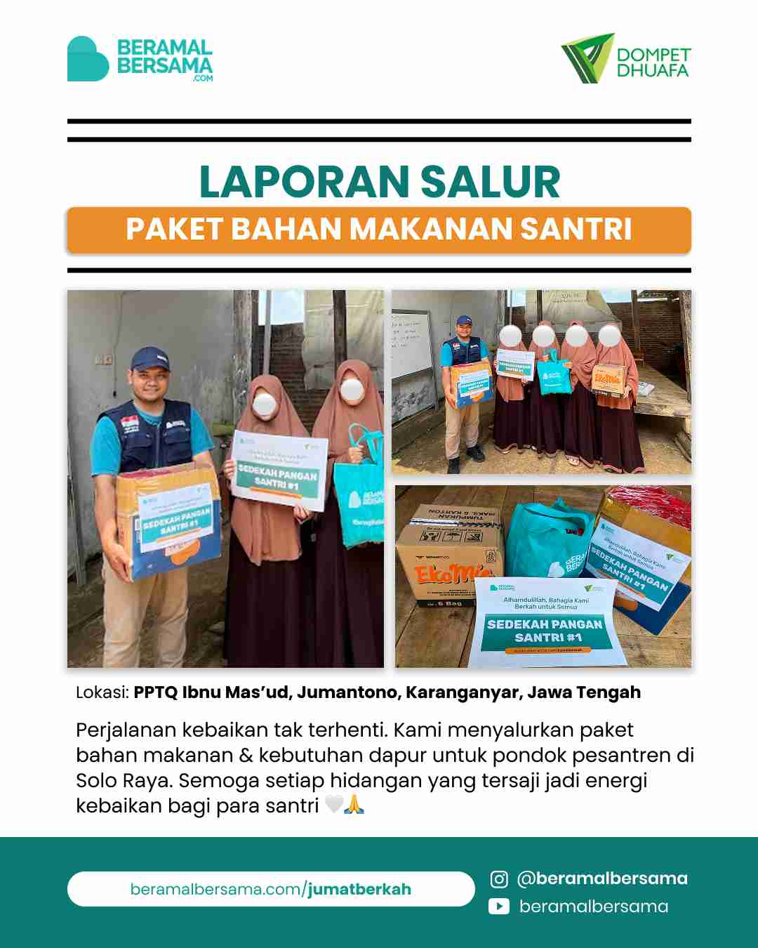 Penyaluran Paket Bahan Makanan Pondok Pesantren Ibnu Mas'ud - September