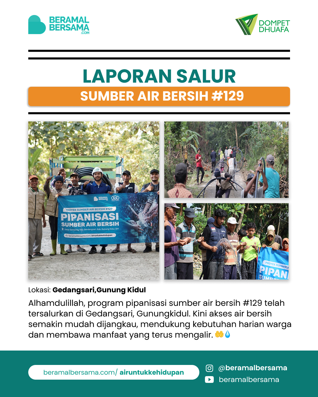 Penyaluran Pipanisasi Sumber Air Bersih #129 Gedangsari,Gunung Kidul