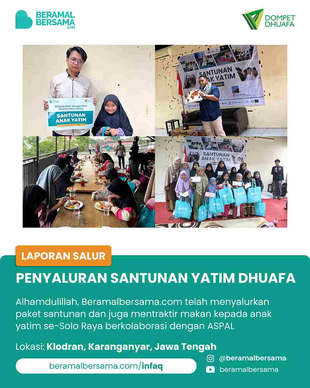 Penyaluran Santunan Yatim Bareng ASPAL