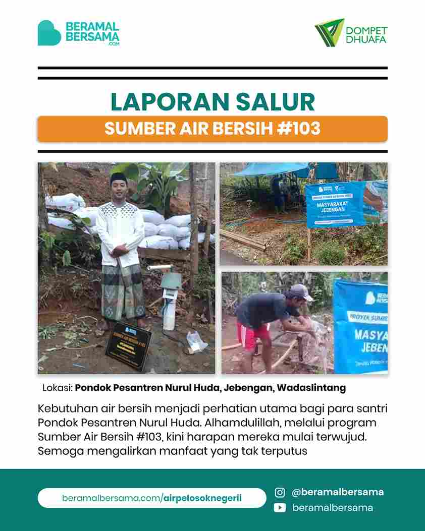Penyaluran Satu Set Sumber Air Bersih #103 Jebengan, Trimulyo