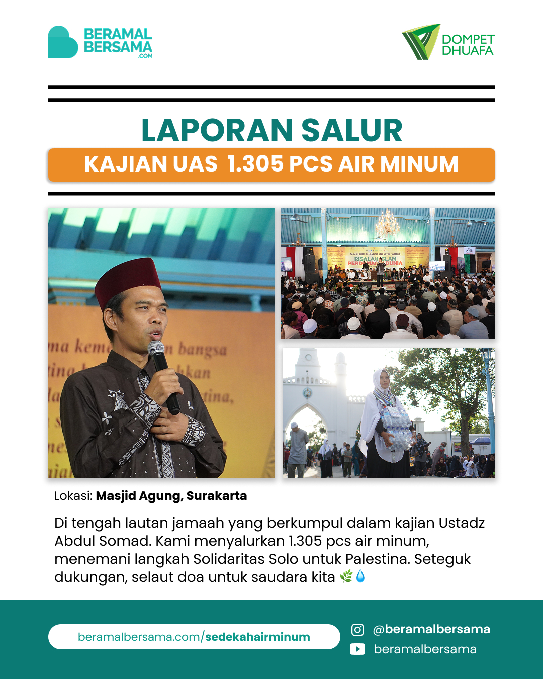 Penyaluran Sedekah air minum Kajian Warga