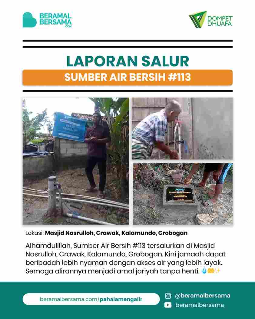 Penyaluran Sumber Air Bersih #113 Masjid Nasrulloh