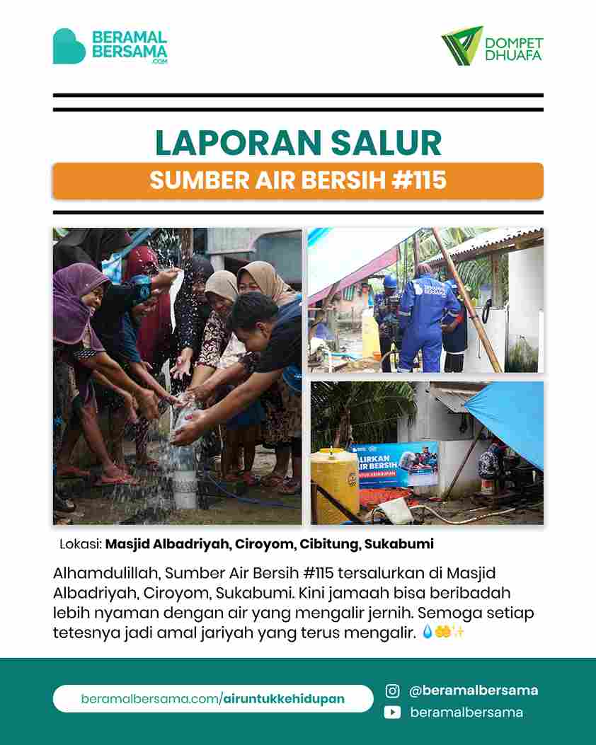 Penyaluran Sumber Air Bersih #115 Masjid Albadriyah