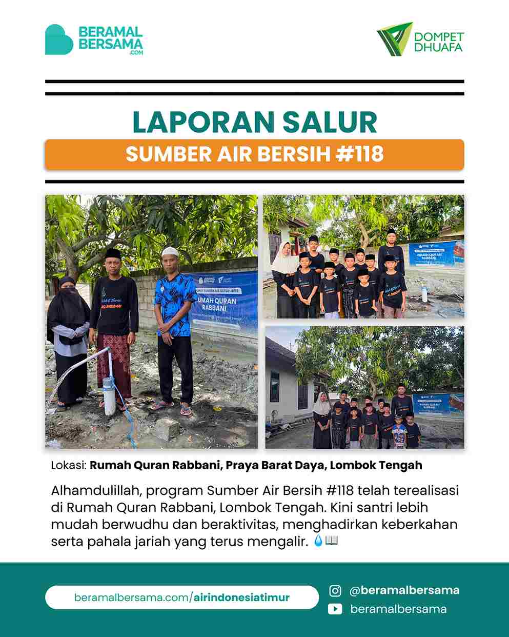 Penyaluran Sumber Air Bersih #119 Rumah Quran Rabbani