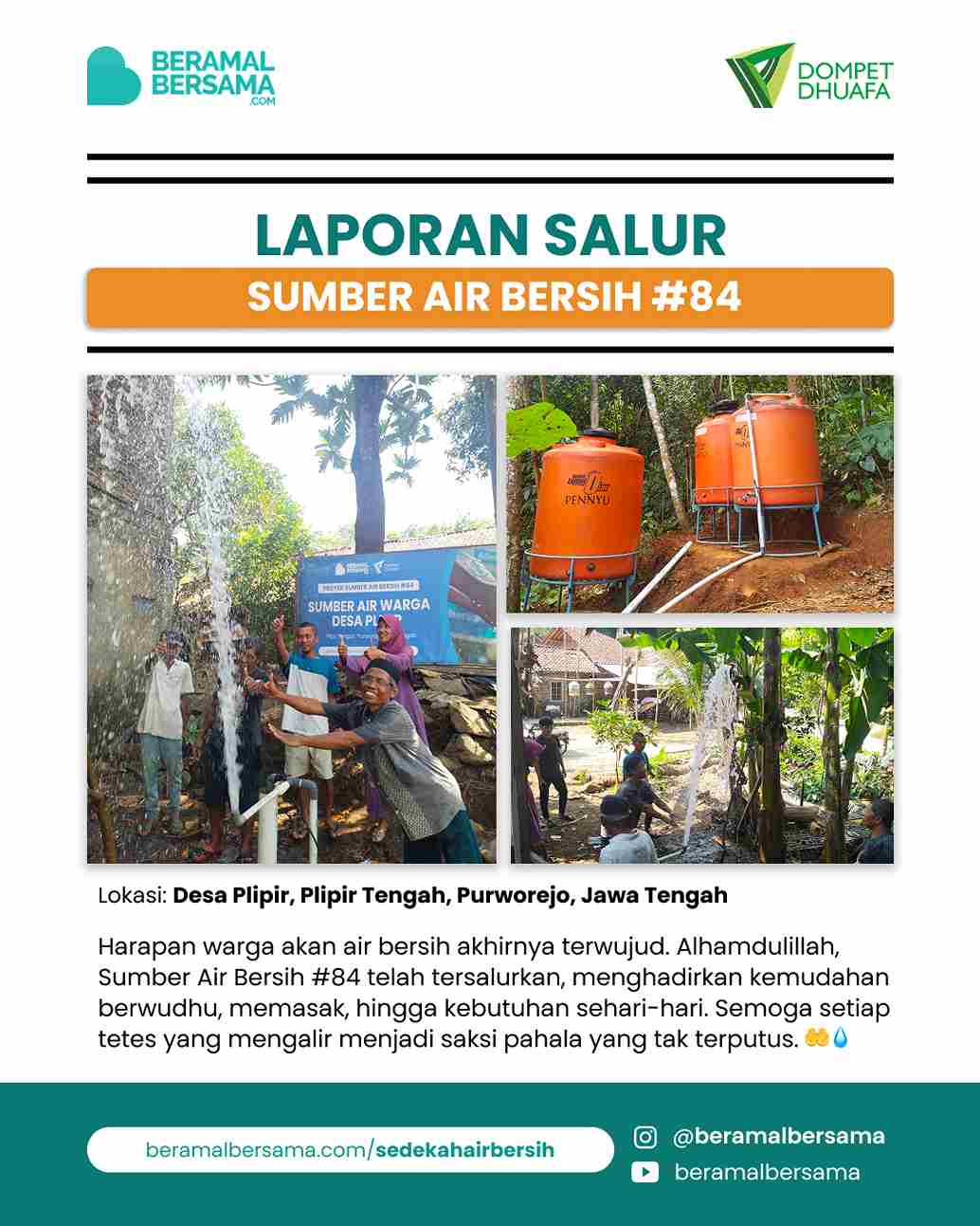 Penyaluran Sumber Air Bersih #84, Desa Plipir, Purworejo