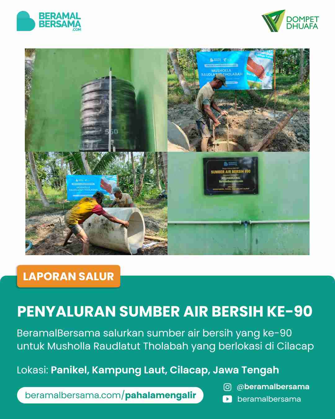 Penyaluran Sumber Air Bersih #90 Musholla Raudlatut Tholabah