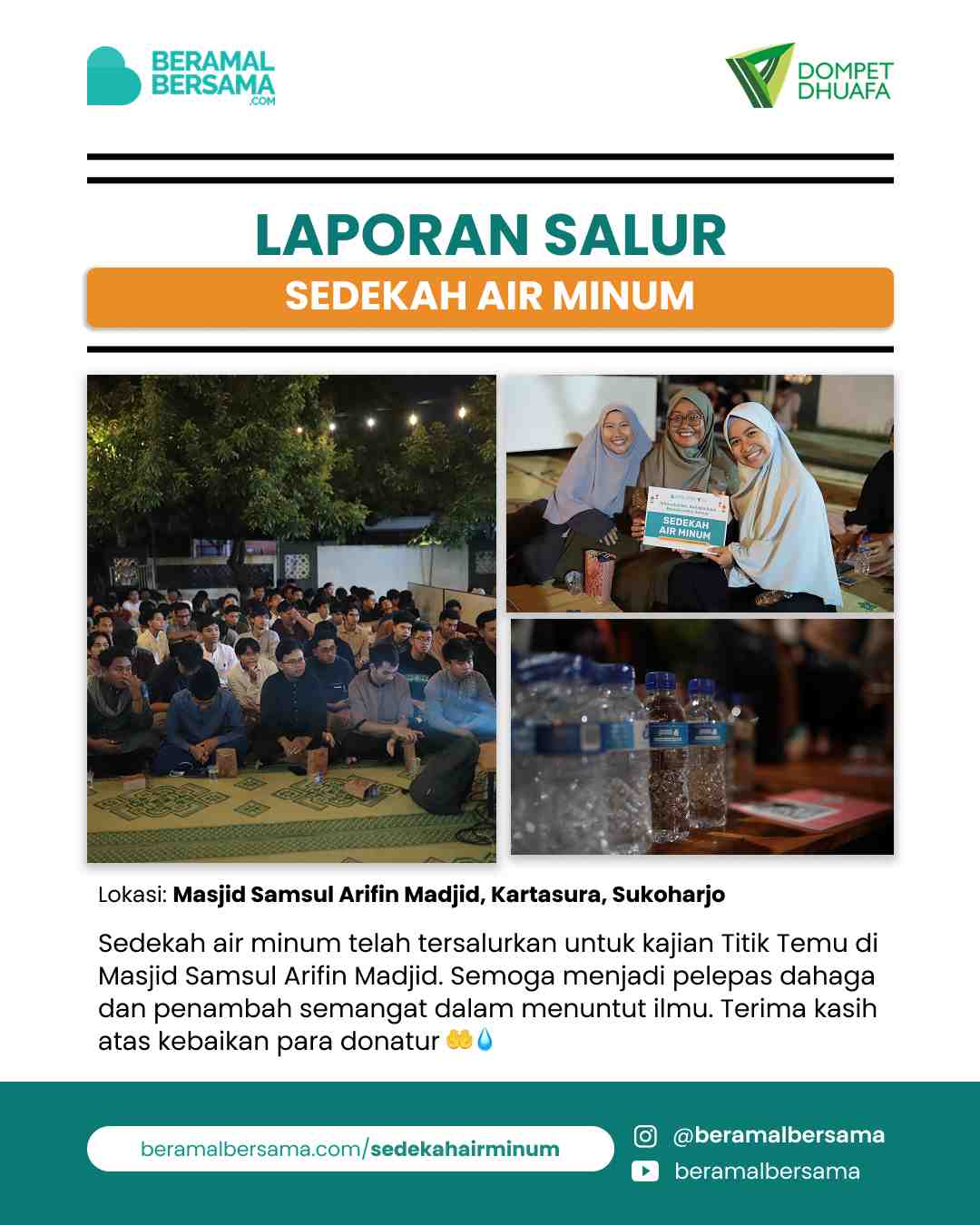 Penyaluran Support 200 Air Minum Kajian Spesial Titik Temu